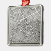 Plan von Paris, bekannt als 'Plan de Turgot' Ornament Aus Metall (Links)