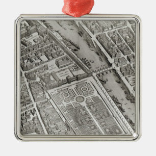 Plan von Paris, bekannt als 'Plan de Turgot' Silbernes Ornament