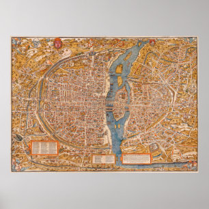 Plan von Paris durch Truschet et Hoyau (1553) Poster