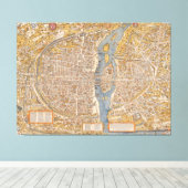 Plan von Paris durch Truschet et Hoyau Circa 1550 Leinwanddruck (Insitu (Holzboden))