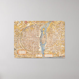 Plan von Paris durch Truschet et Hoyau Circa 1550 Leinwanddruck