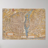 Plan von Paris durch Truschet et Hoyau Circa 1550 Poster (Vorne)
