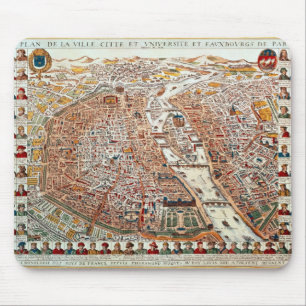 Plan von Paris fasste durch ein chronologisches Mousepad
