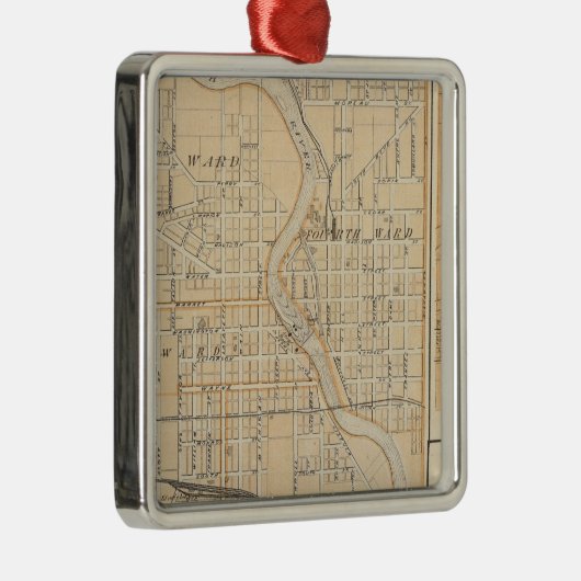 Plan von South Bend mit Mishawaka Ornament Aus Metall (Rechts)