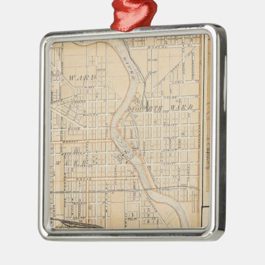 Plan von South Bend mit Mishawaka Ornament Aus Metall (Links)