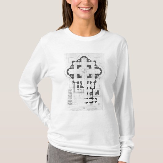 Plan von St Peter Basilika T-Shirt (Vorderseite)