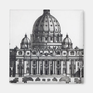 Plan von St Peter, Rom, vorbei graviert Magnet