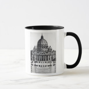 Plan von St Peter, Rom, vorbei graviert Tasse