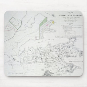 Plan von Sydney mit Pyrmont, New South Wales, Mousepad