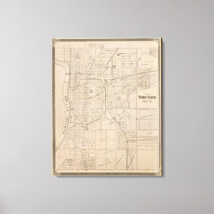 Plan von Terre Haute, Vigo Co Leinwanddruck