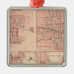 Plan von Warschau mit Pierceton, Plymouth Silbernes Ornament