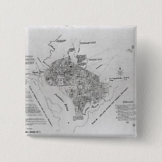 Plan von Washington DC Button (Vorderseite)