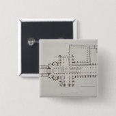 Plan von Westminster Abbey, überziehen 1 von Button (Vorne & Hinten)