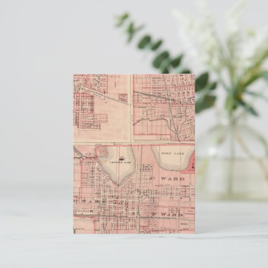 Plan Warschau mit Pierceton, Plymouth Postkarte (Stehend Vorderseite)