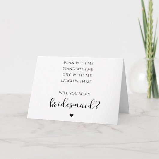 Plan With Me, Stand With Me, Bridesmaid Card Karte (Vorderseite)
