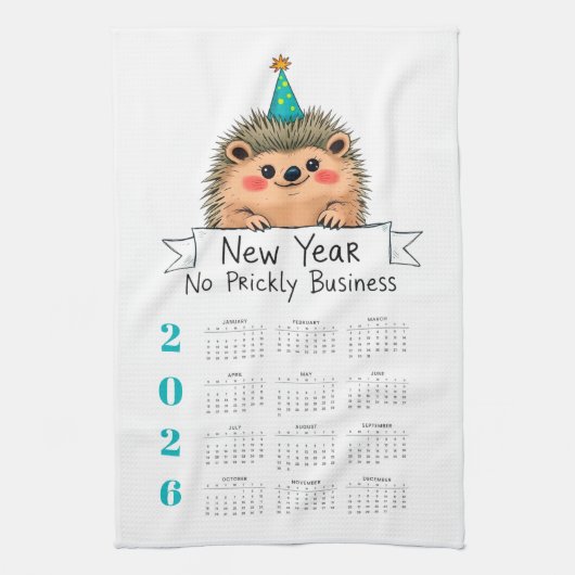 Plan your year in style with this 2026 calendar geschirrtuch (Vertikal)