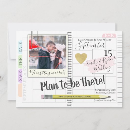 Plan zum Foto des Bullet Journal Calendar Save The Date (Vorderseite)