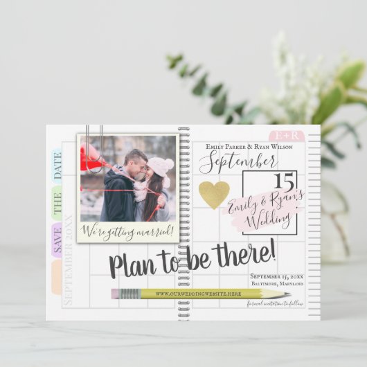 Plan zum Foto des Bullet Journal Calendar Save The Date (Stehend Vorderseite)