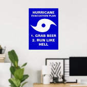 Plan zur Evakuierung des Hurrikans 1. Bier 2. Lauf Poster (Heimbüro)