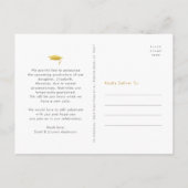 Planänderung Abschluss fett Goldtypografie Einladungspostkarte (Rückseite)