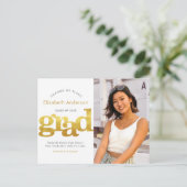 Planänderung Abschluss fett Goldtypografie Einladungspostkarte (Stehend Vorderseite)