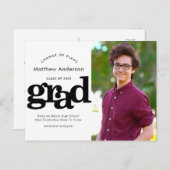 Planänderung Abschluss schwarze fette Typografie Einladungspostkarte (Vorne/Hinten)