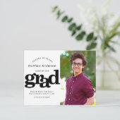 Planänderung Abschluss schwarze fette Typografie Einladungspostkarte (Stehend Vorderseite)