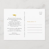 Planänderung Abschluss-Schwarzgoldtypografie Einladungspostkarte (Rückseite)