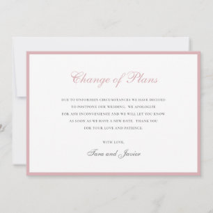 Planänderung Dusty Rose Rosa Hochzeit Ohne Foto Save The Date