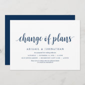 Planänderung, Hochzeit Ändern des Datums Einladung (Vorne/Hinten)