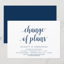 Planänderung, Hochzeit Ändern Sie die Datumskarte