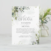 Planänderung Hochzeit im eleganten botanischen Grü Save The Date (Stehend Vorderseite)