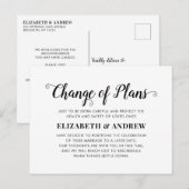 Planänderung Minimalistisch moderne Kalligrafie Ankündigungspostkarte (Vorne/Hinten)