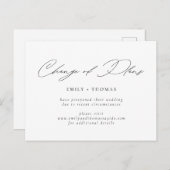 Planänderung Minimalistisch moderne Schrift Postkarte (Vorne/Hinten)