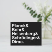 Planck & Bohr & Heisenberg & Schrödinger & Dirac Postkarte (Stehend Vorderseite)