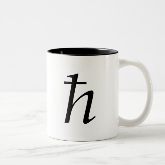 Plancks Konstante (verringert) Zweifarbige Tasse (Rechts)