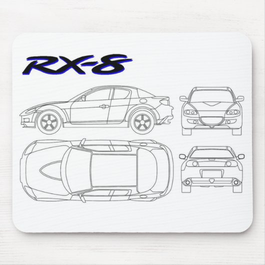 Plandruck Mazdas rx8 rx-8 Mousepad (Vorne)
