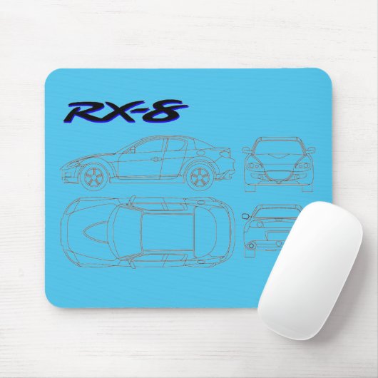 Plandruck Mazdas rx8 rx-8 Mousepad (Mit Mouse)