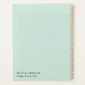 Pläne 2026 Moderne, Minimalistische grüne Magerpas Planer (Rückseite)