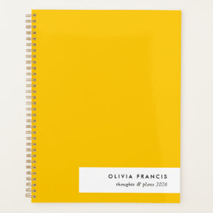 Pläne 2026 Trendy Bold Mustard Yellow Minimal Planer
