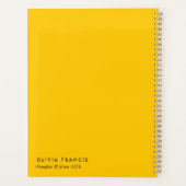 Pläne 2026 Trendy Bold Mustard Yellow Minimal Planer (Rückseite)
