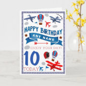 Plane Aeroplane Personalised Birthday Card Karte (Gelbe Blume)