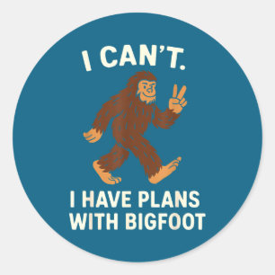 Pläne Bigfoot Sasquatch Humor Runder Aufkleber