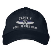 Plane Captain or pilots wings monogrammed Bestickte Baseballkappe (Vorderseite)