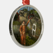 Plane - First One-Stopp Flight Across the US - 192 Silbernes Ornament (Rechts)