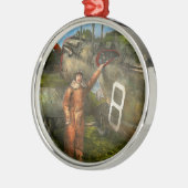 Plane - First One-Stopp Flight Across the US - 192 Silbernes Ornament (Links)