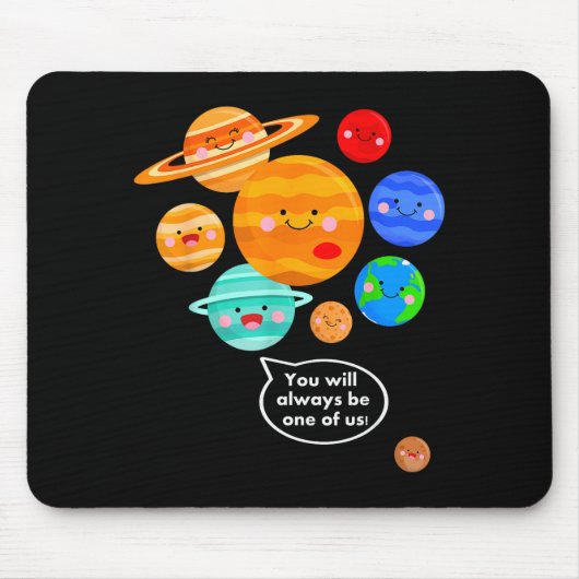 Plane Funny Cartoon Planets Never Forget Mousepad (Vorne)