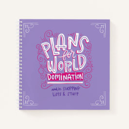 Pläne für das World Domination Notebook (lila Notizblock