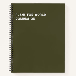Pläne für die Weltbeherrschung (Funny Notebook) Notizblock