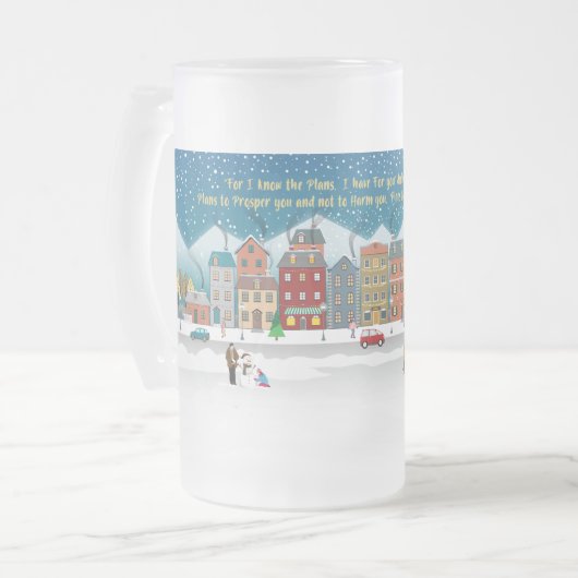 Pläne, Ihnen Hoffnung und eine Zukunft-Jeremiah 29 Mattglas Bierglas (Vorderseite Links)